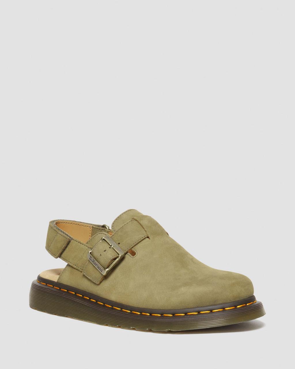 Pánské Mules Dr Martens Jorge II Tumbled Nubuck Leather Slingback Olivy Zelené | 30120852