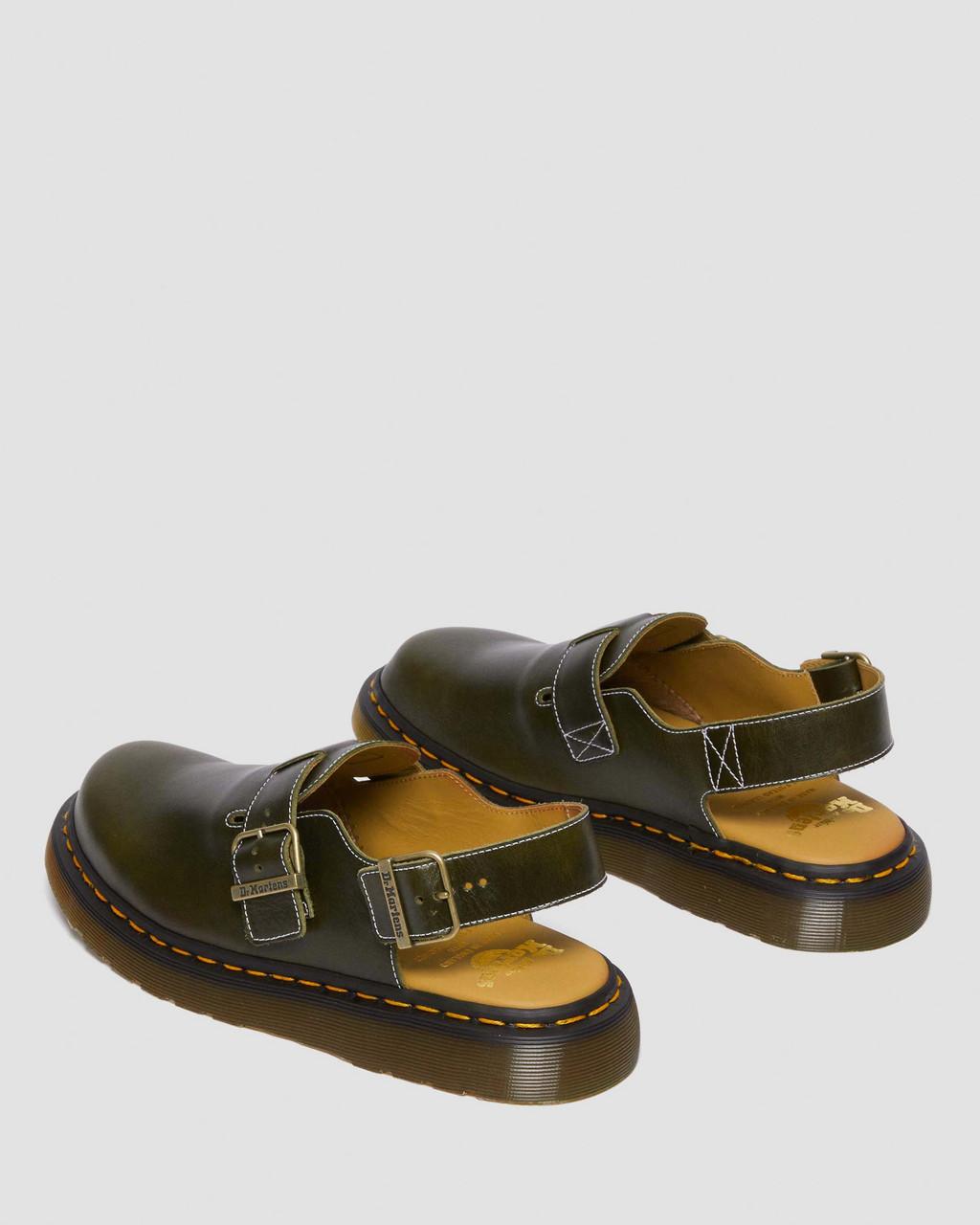 Pánské Mules Dr Martens Jorge Made in England Classic Leather Slingback Olivy Zelené | 44477864