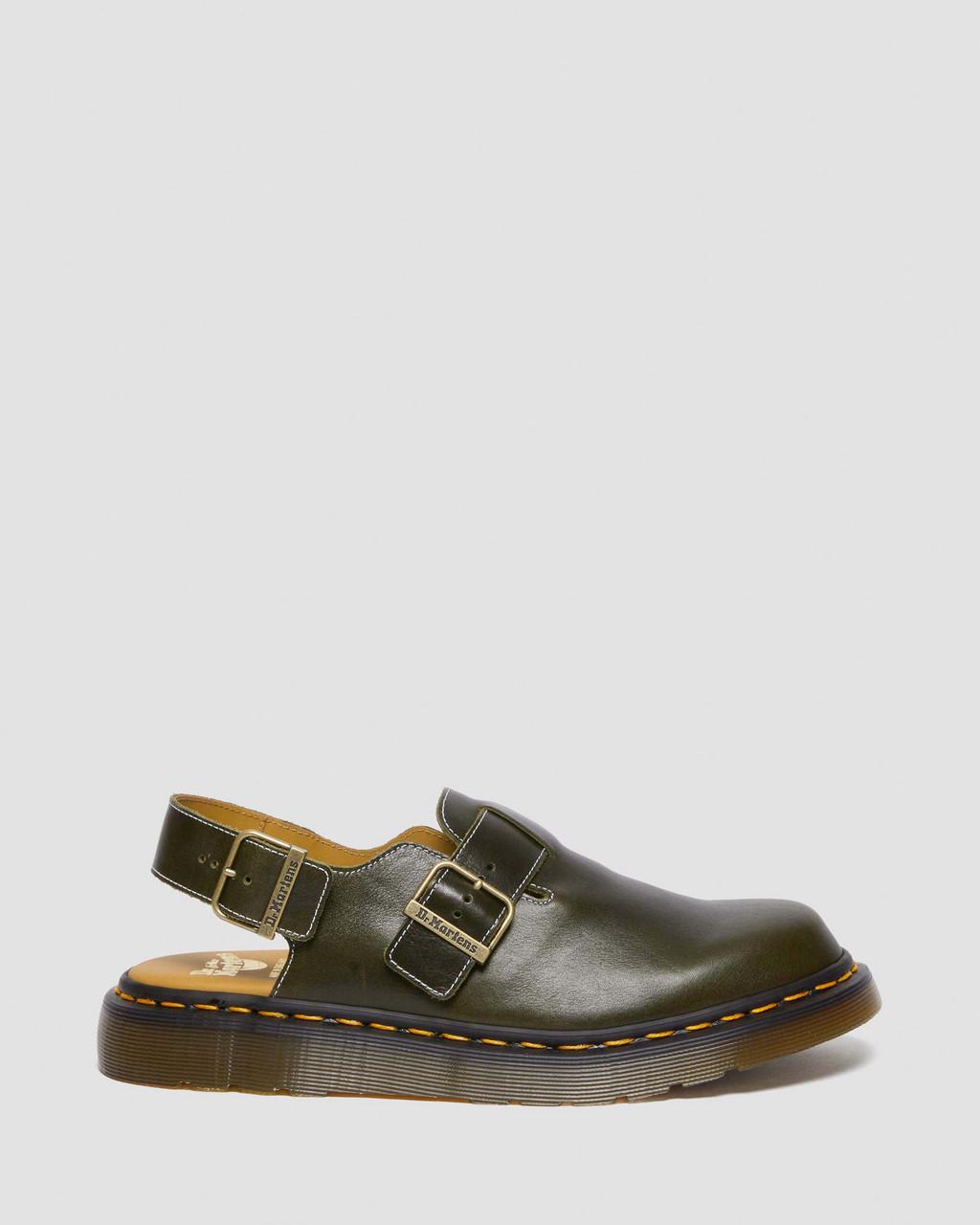 Pánské Mules Dr Martens Jorge Made in England Classic Leather Slingback Olivy Zelené | 44477864