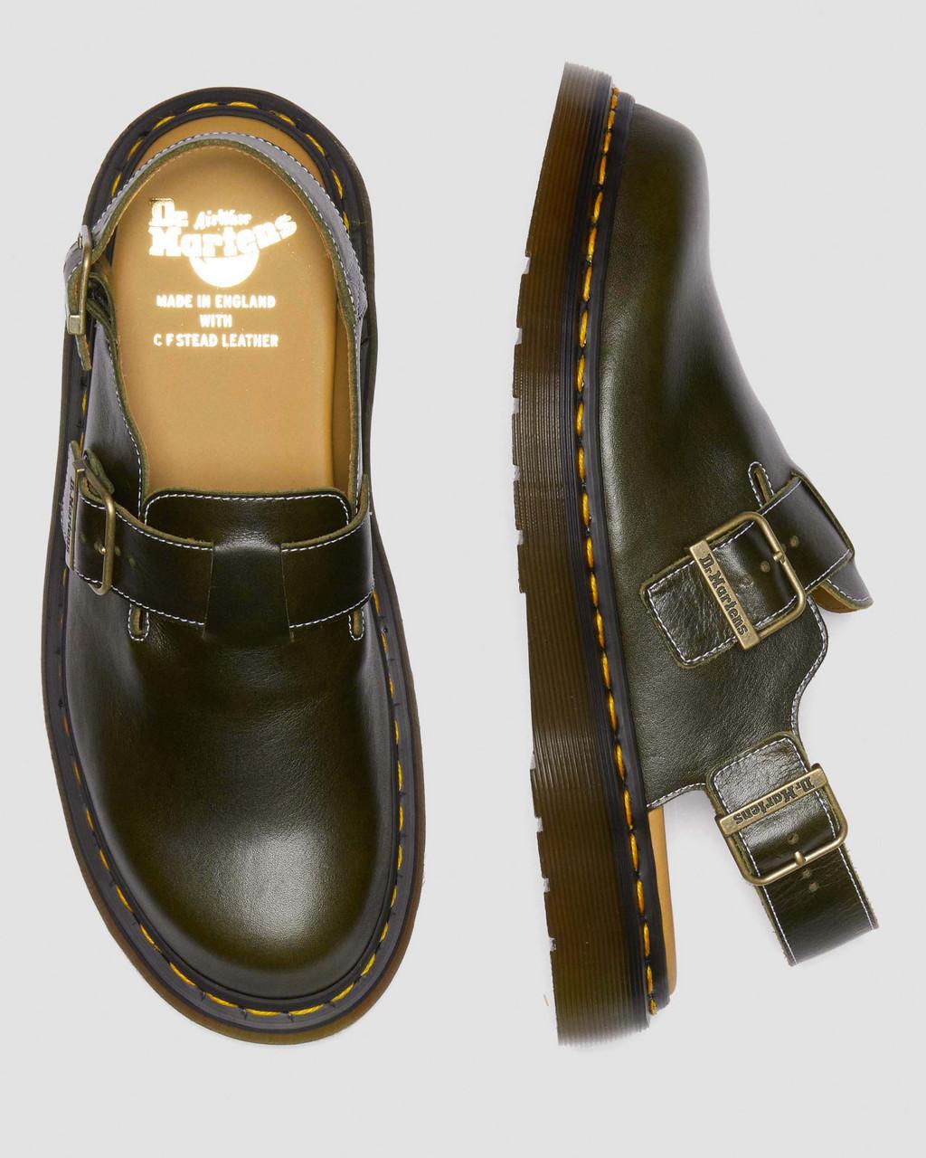Pánské Mules Dr Martens Jorge Made in England Classic Leather Slingback Olivy Zelené | 44477864