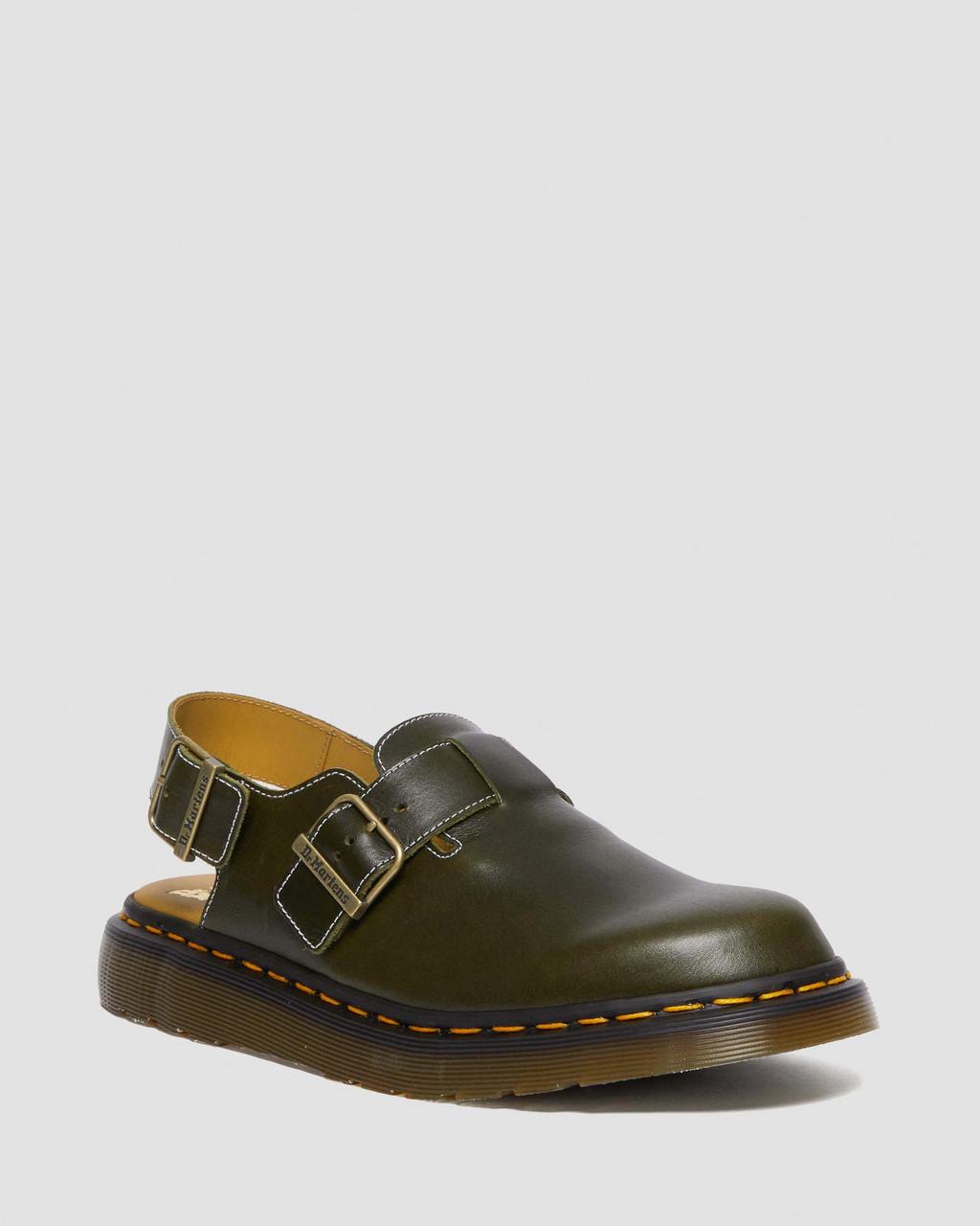 Pánské Mules Dr Martens Jorge Made in England Classic Leather Slingback Olivy Zelené | 44477864