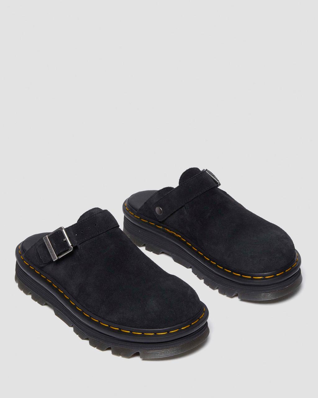 Pánské Mules Dr Martens Zebzag Suede Slingback Platform Černé | 15176415