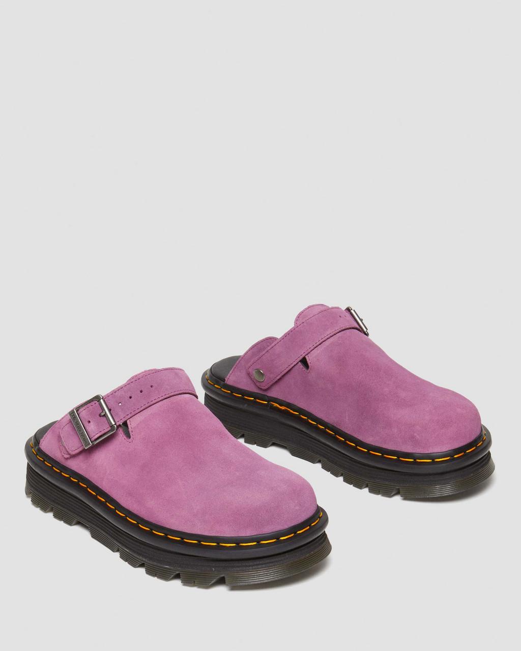 Pánské Mules Dr Martens Zebzag Suede Slingback Platform Fialové | 61972152