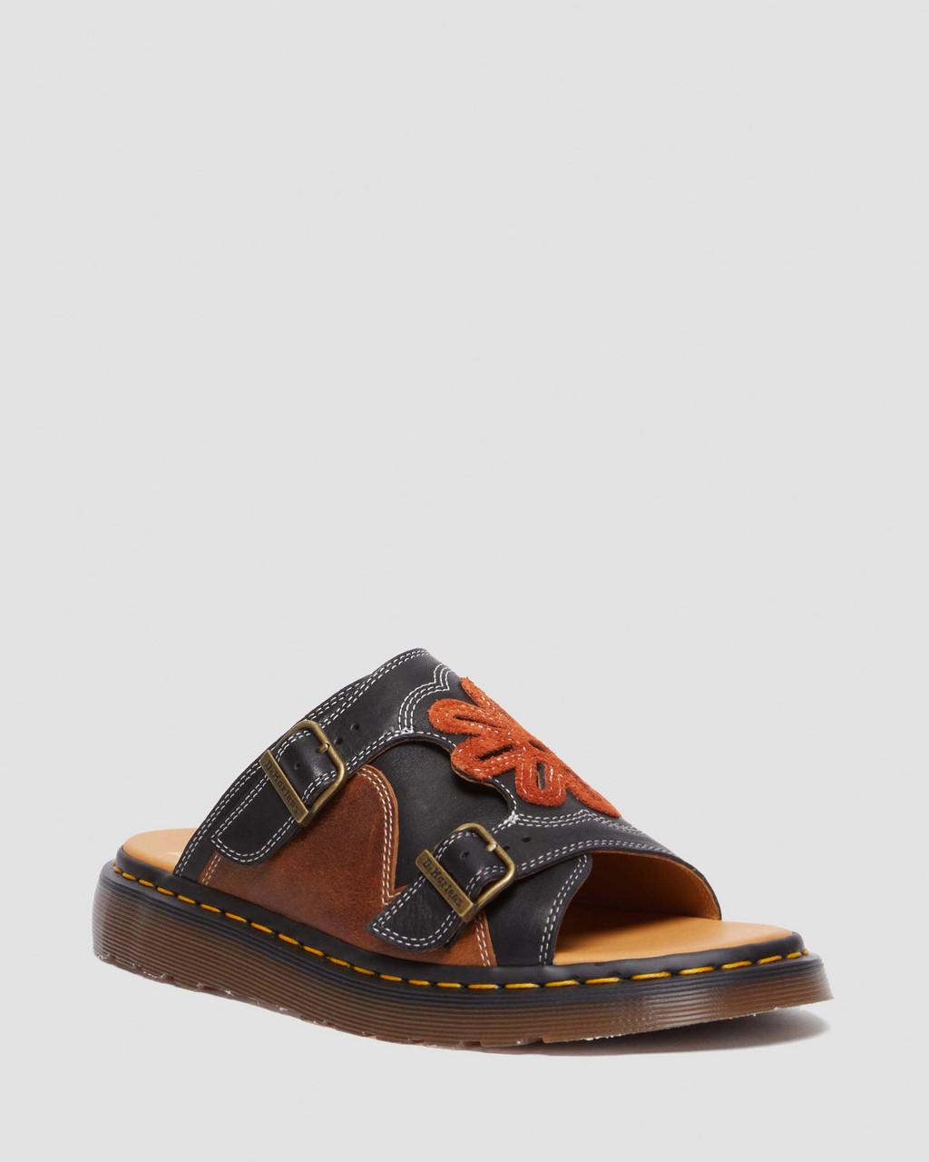 Pánské Nazouváky Dr Martens Dayne Made in England Leather & Suede Applique Černé | 31189378