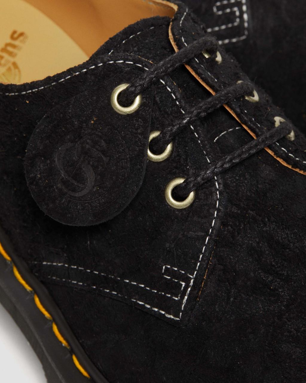 Pánské Oxfordky Dr Martens 1461 Bex Made in England Emboss Suede Černé | 37910362
