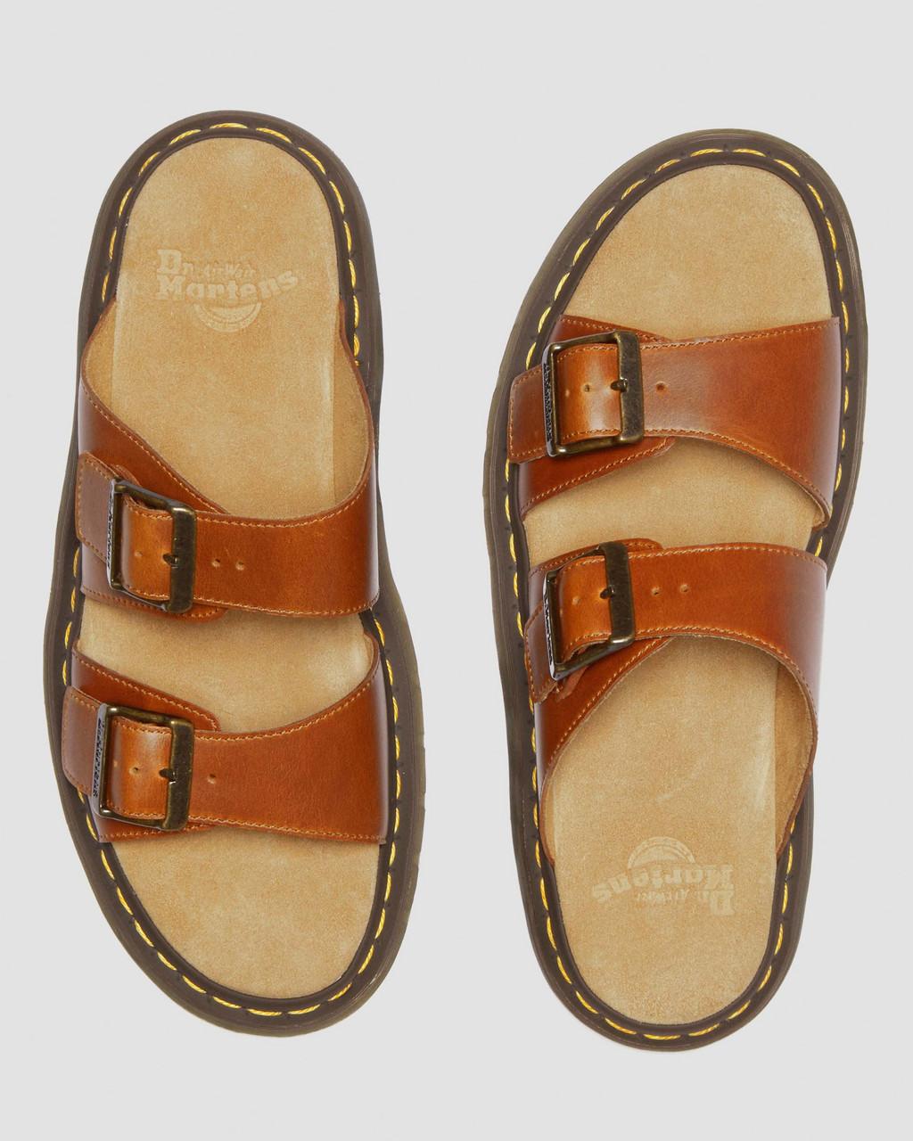 Pánské Sandály Dr Martens Josef Analine Leather Buckle Slide Hnědé | 80790474