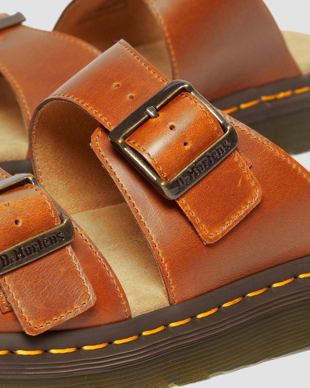 Pánské Sandály Dr Martens Josef Analine Leather Buckle Slide Hnědé | 80790474