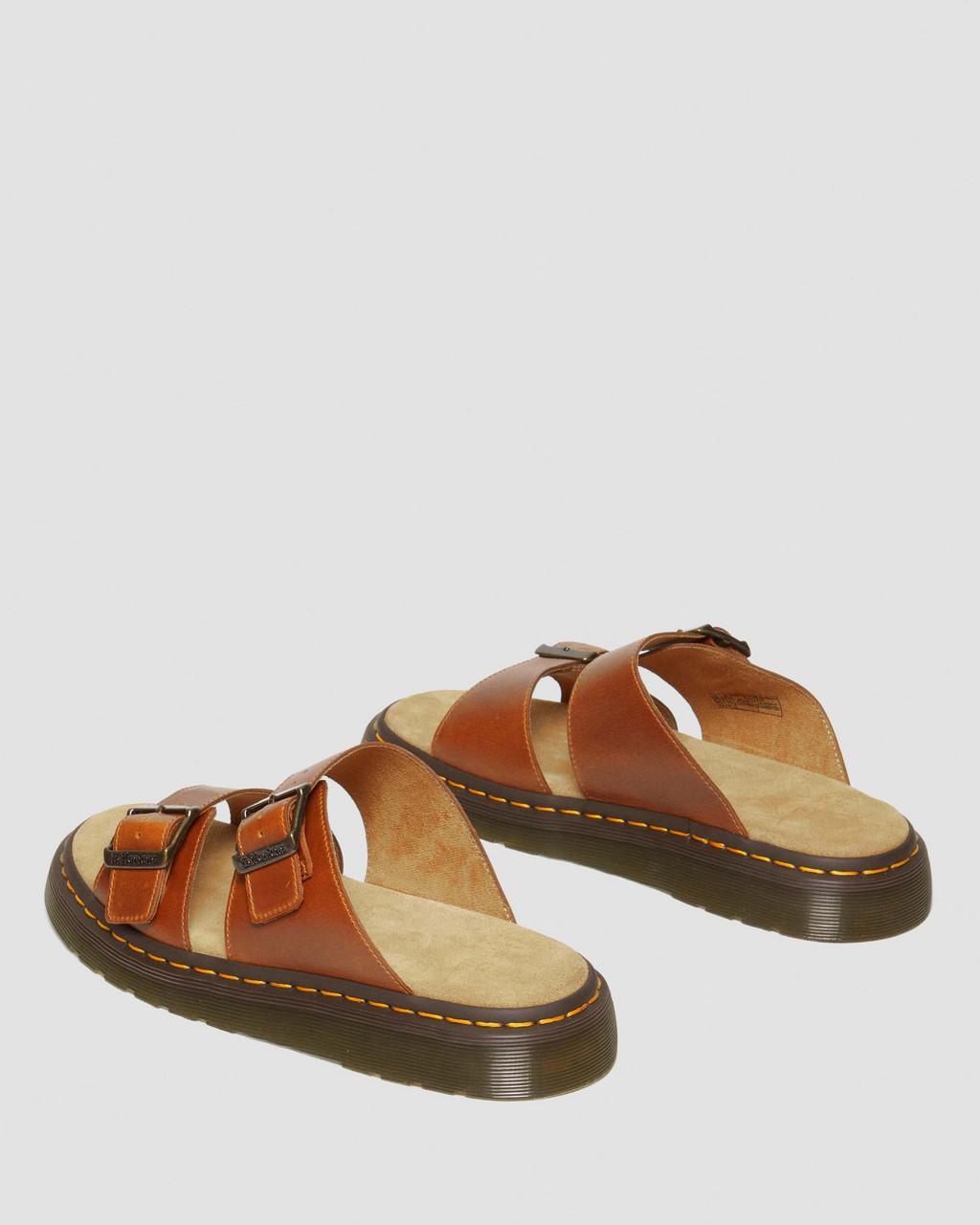 Pánské Sandály Dr Martens Josef Analine Leather Buckle Slide Hnědé | 80790474