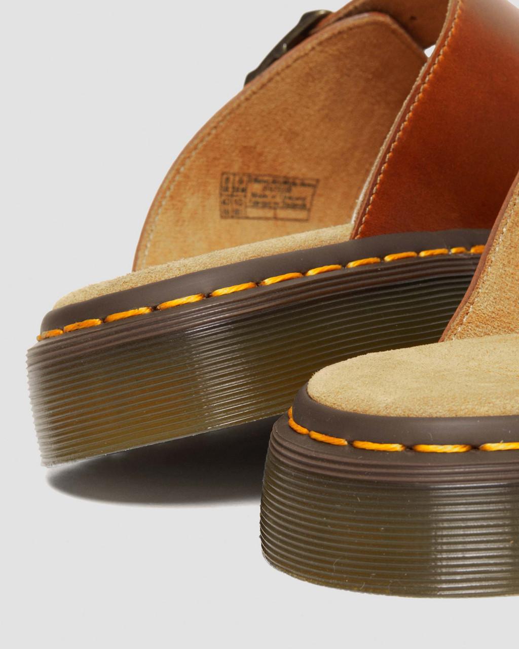Pánské Sandály Dr Martens Josef Analine Leather Buckle Slide Hnědé | 80790474