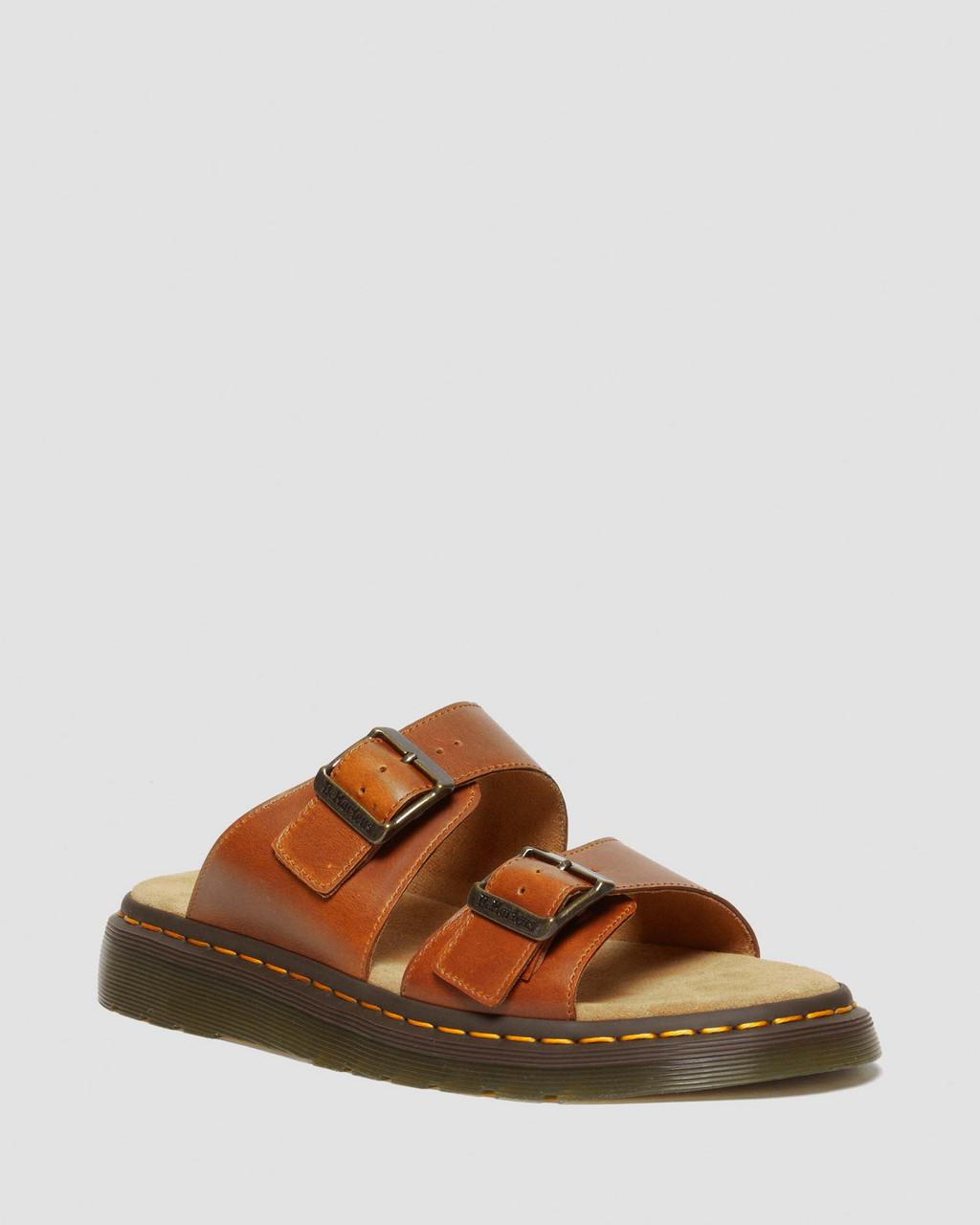 Pánské Sandály Dr Martens Josef Analine Leather Buckle Slide Hnědé | 80790474