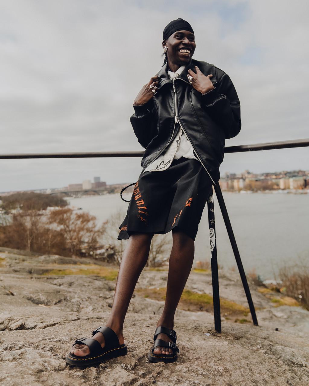 Pánské Sandály Dr Martens Josef Analine Leather Buckle Slide Černé | 59884637