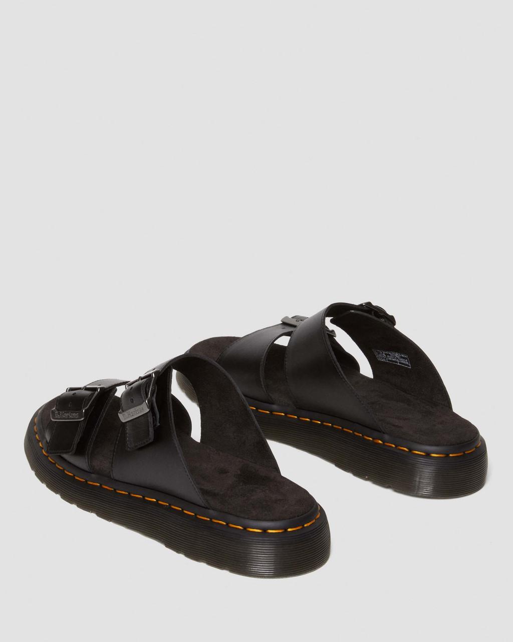 Pánské Sandály Dr Martens Josef Analine Leather Buckle Slide Černé | 59884637
