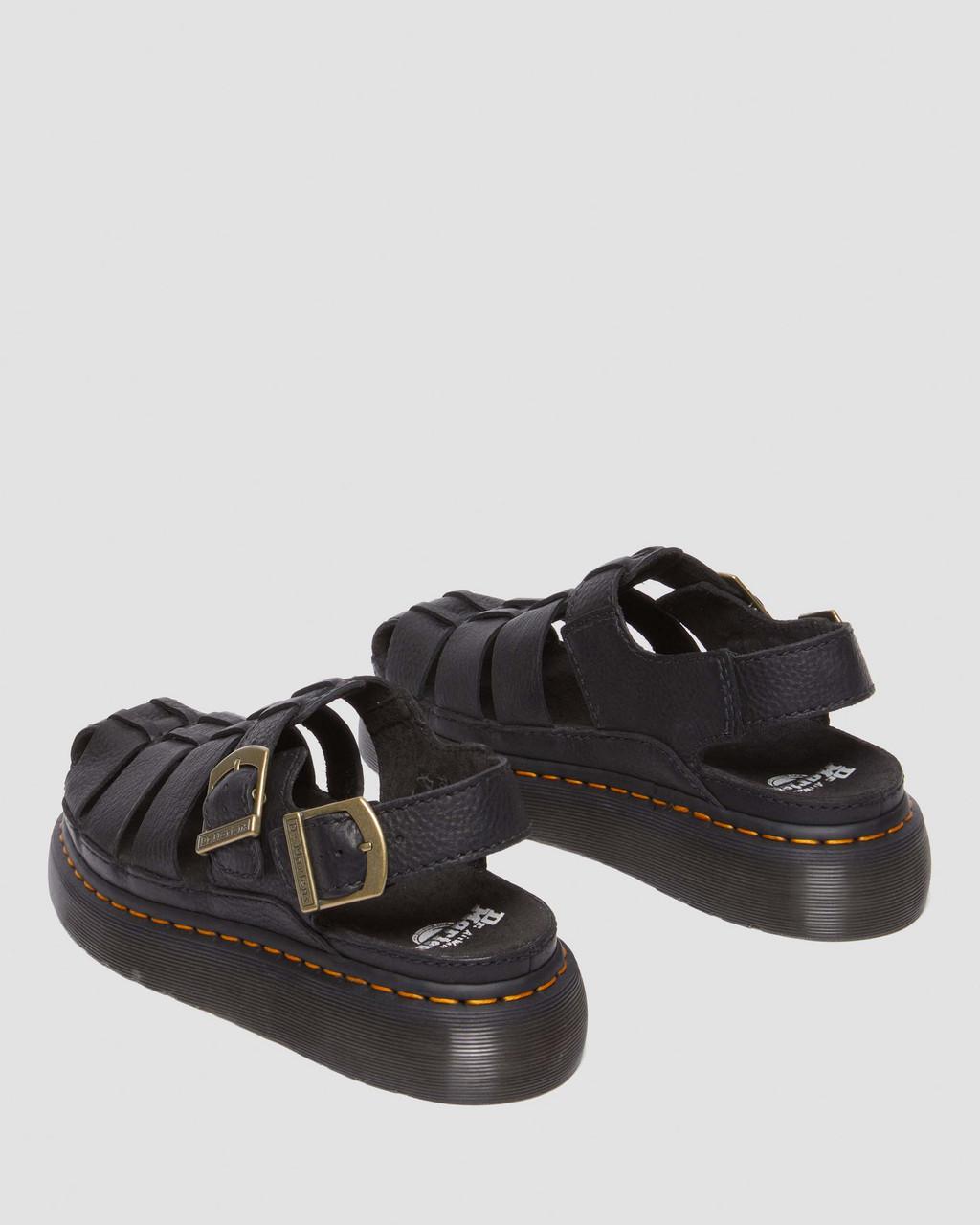 Pánské Sandály Dr Martens Wrenlie Grizzly Leather Fisherman Černé | 26297469