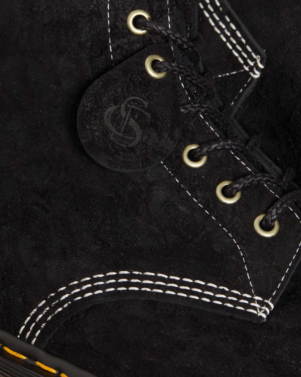 Pánské Šněrovací Boty Dr Martens 1460 Made in England Emboss Suede Černé | 26635465