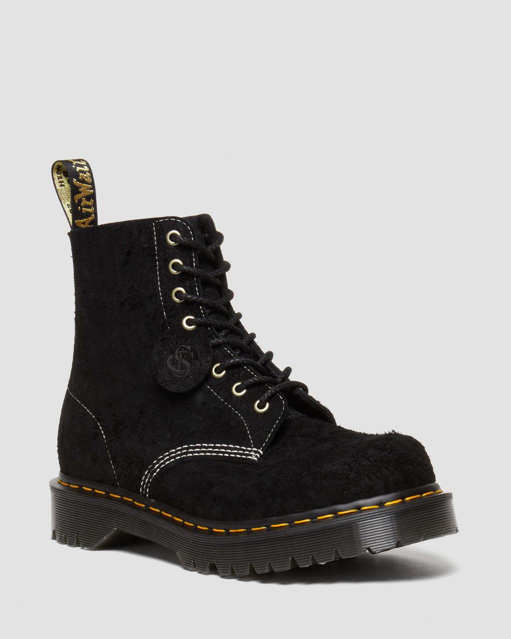 Pánské Šněrovací Boty Dr Martens 1460 Made in England Emboss Suede Černé | 26635465