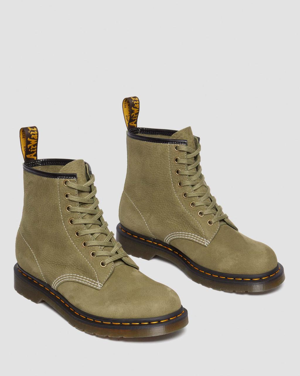 Pánské Šněrovací Boty Dr Martens 1460 Tumbled Nubuck Leather Olivy Zelené | 28780027