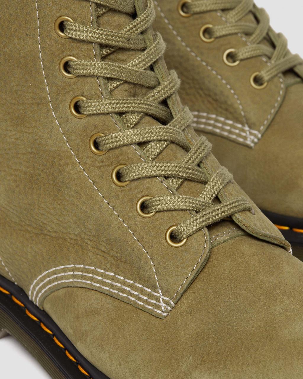 Pánské Šněrovací Boty Dr Martens 1460 Tumbled Nubuck Leather Olivy Zelené | 28780027